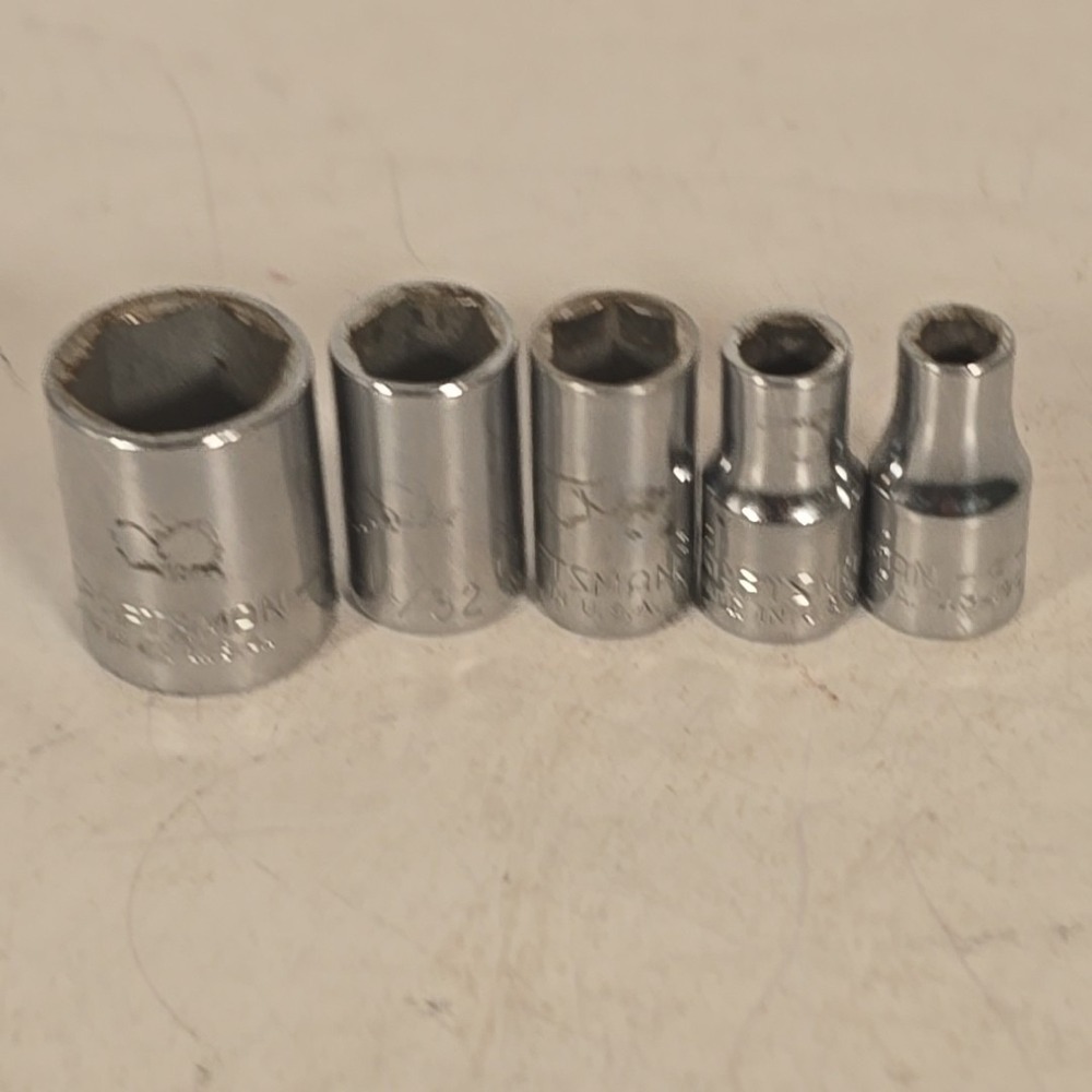 Vintage USA Craftsman 1/4" Drive SAE Socket Set Shallow 6pt -G- Series Standard